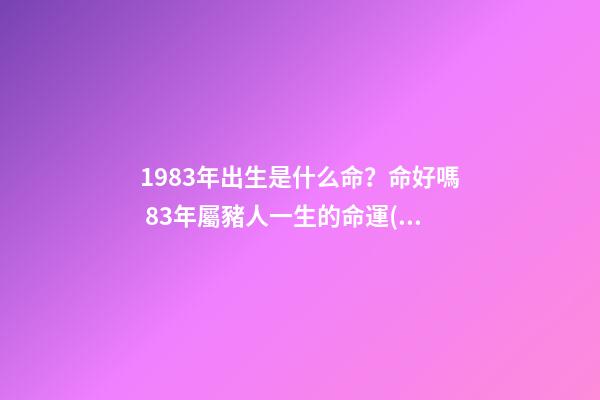 1983年出生是什么命？命好嗎 83年屬豬人一生的命運(yùn) 1983年屬豬一生命運(yùn)如何-第1張-觀點(diǎn)-玄機(jī)派